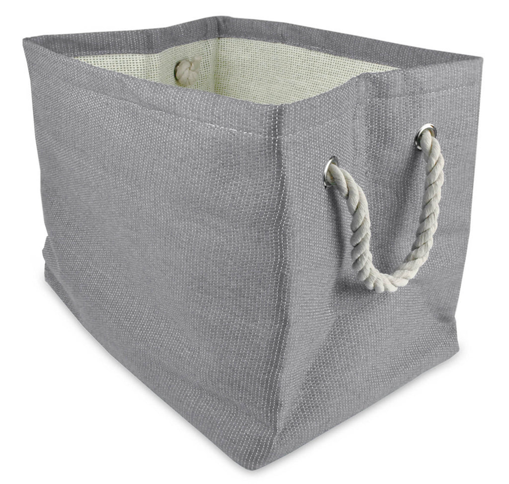 Paper Basket Solid Gray Rectangle Large 17x15x12