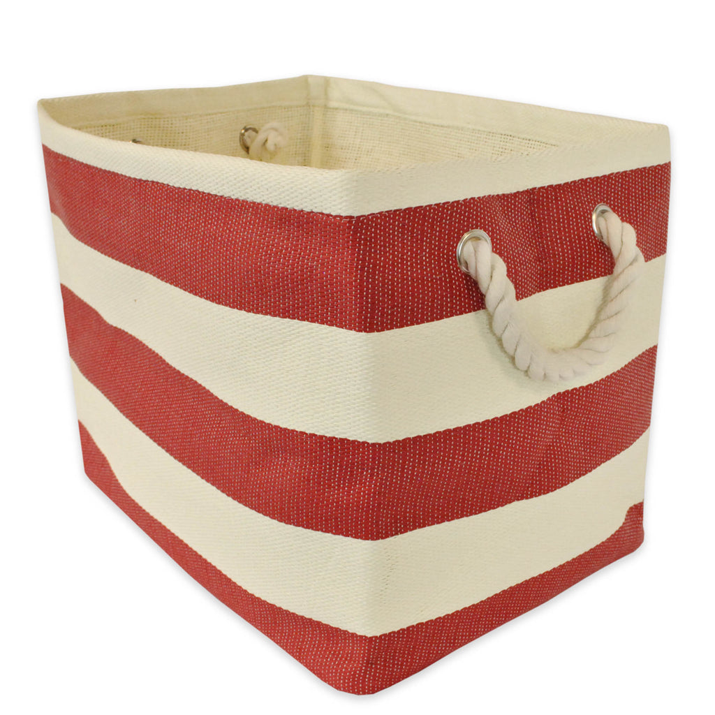 DII Paper Basket Stripe Tango Red Rectangle Large