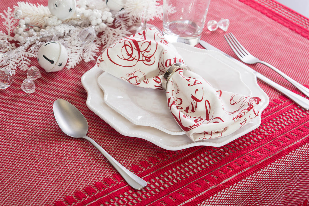 Red Nordic Lace Tablecloth