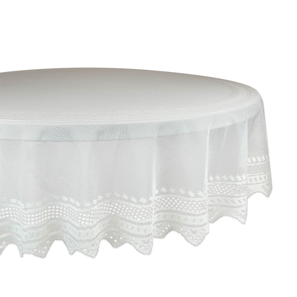 Off White Nordic Lace Tablecloth 70 Round