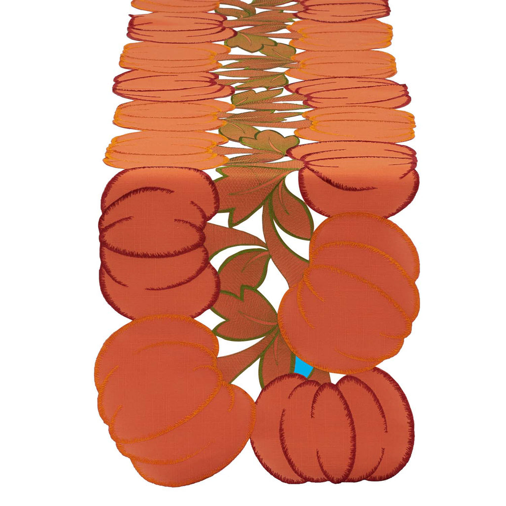 Embroidered Pumpkins Table Runner