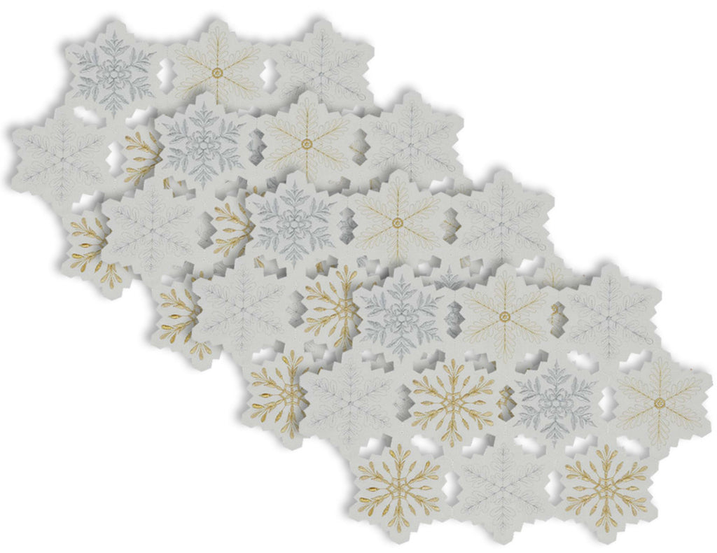Embroidered Snowflake Placemat Set/4