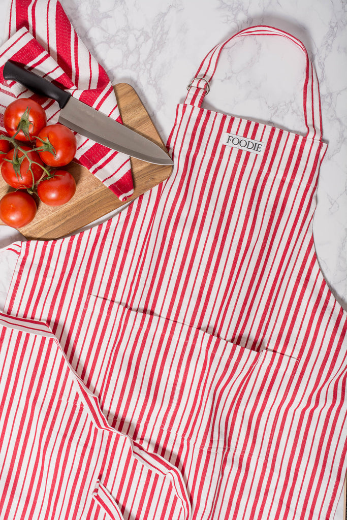 Tomato Stripe Foodie Gourmet Chef Apron