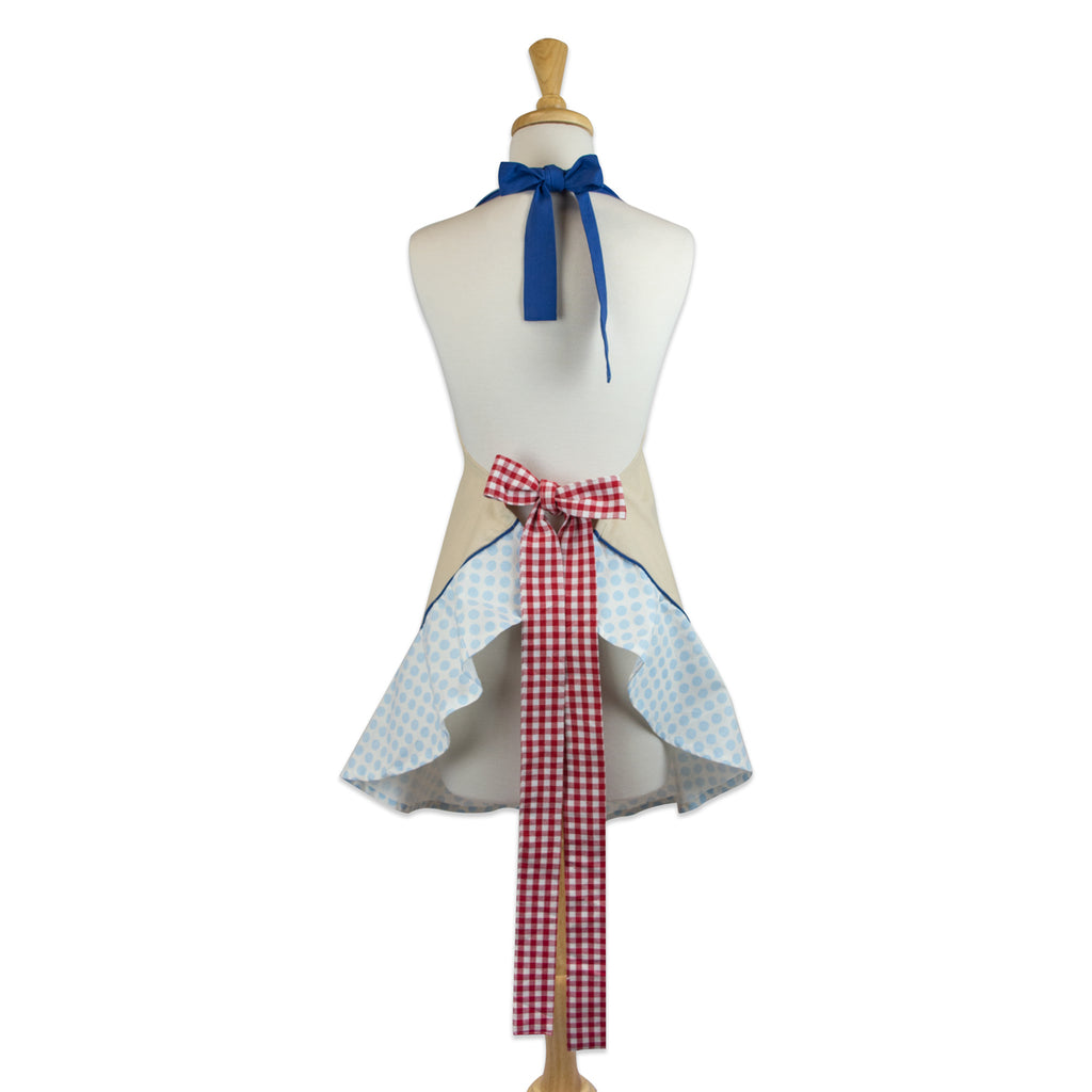 Red Rooster Ruffle Apron