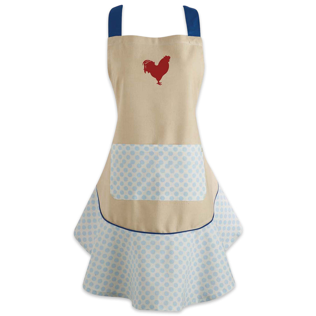 Red Rooster Ruffle Apron