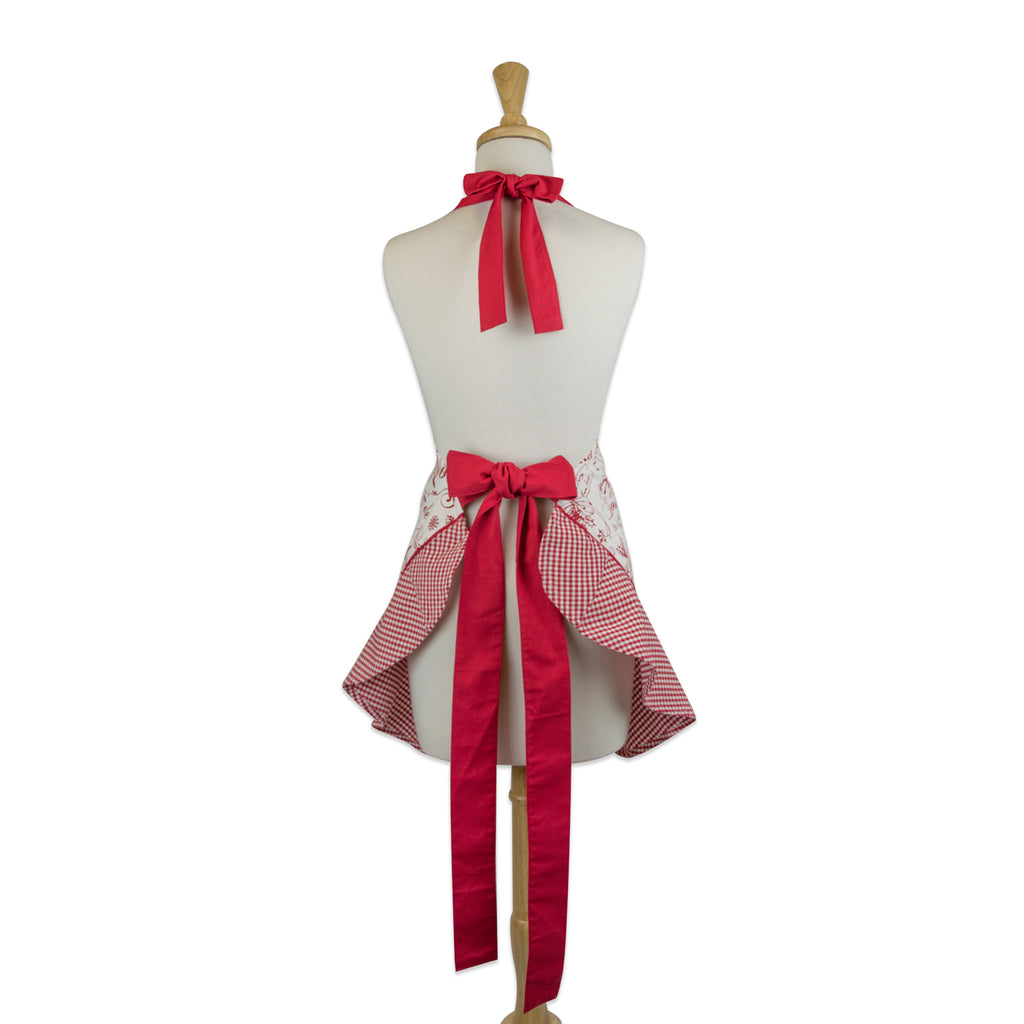 Vintage Christmas Ruffle Apron