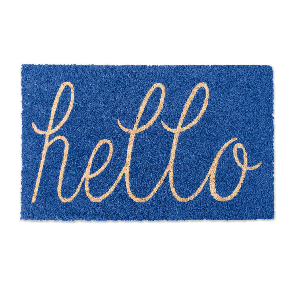 Blue Hello Doormat