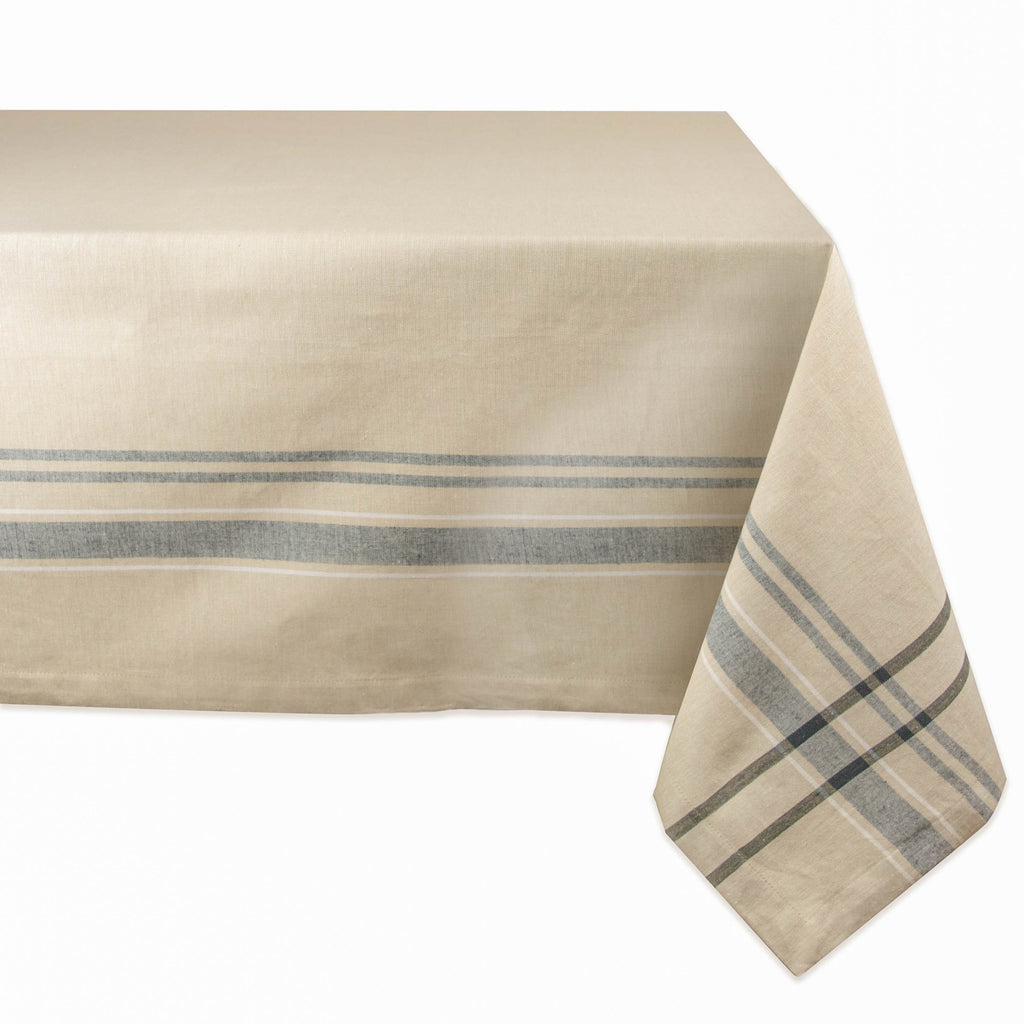 Black French Stripe Tablecloth 60x104