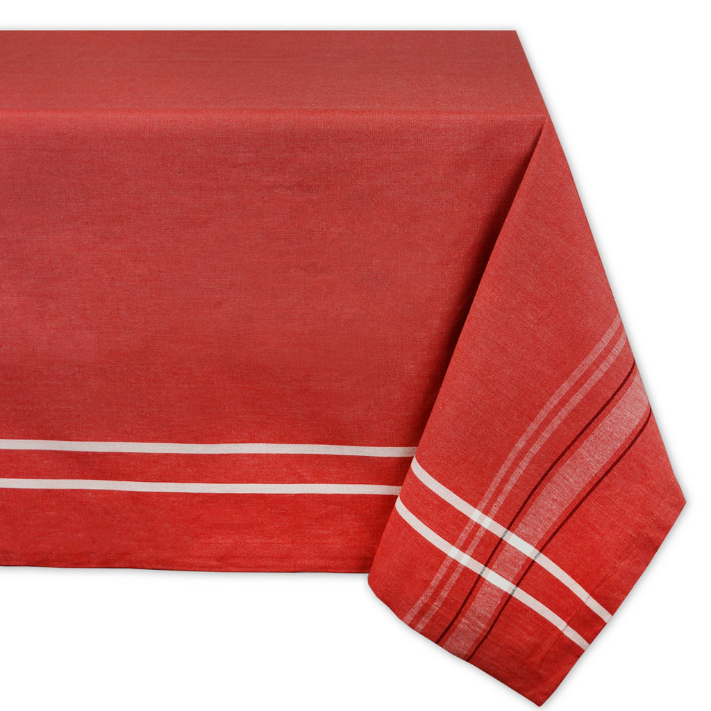 Tango Red French Chambray Tablecloth 60x104