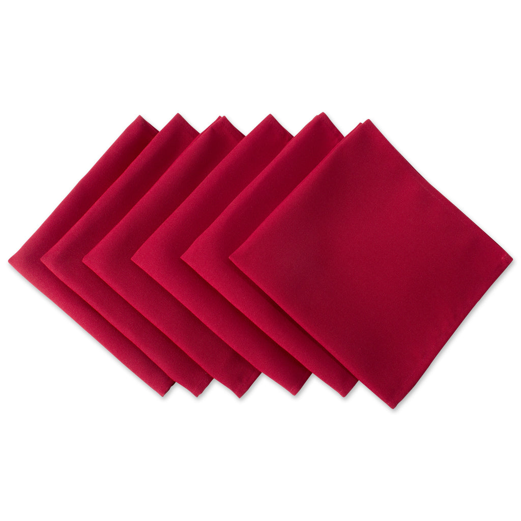 Red Polyester Napkin Set/6