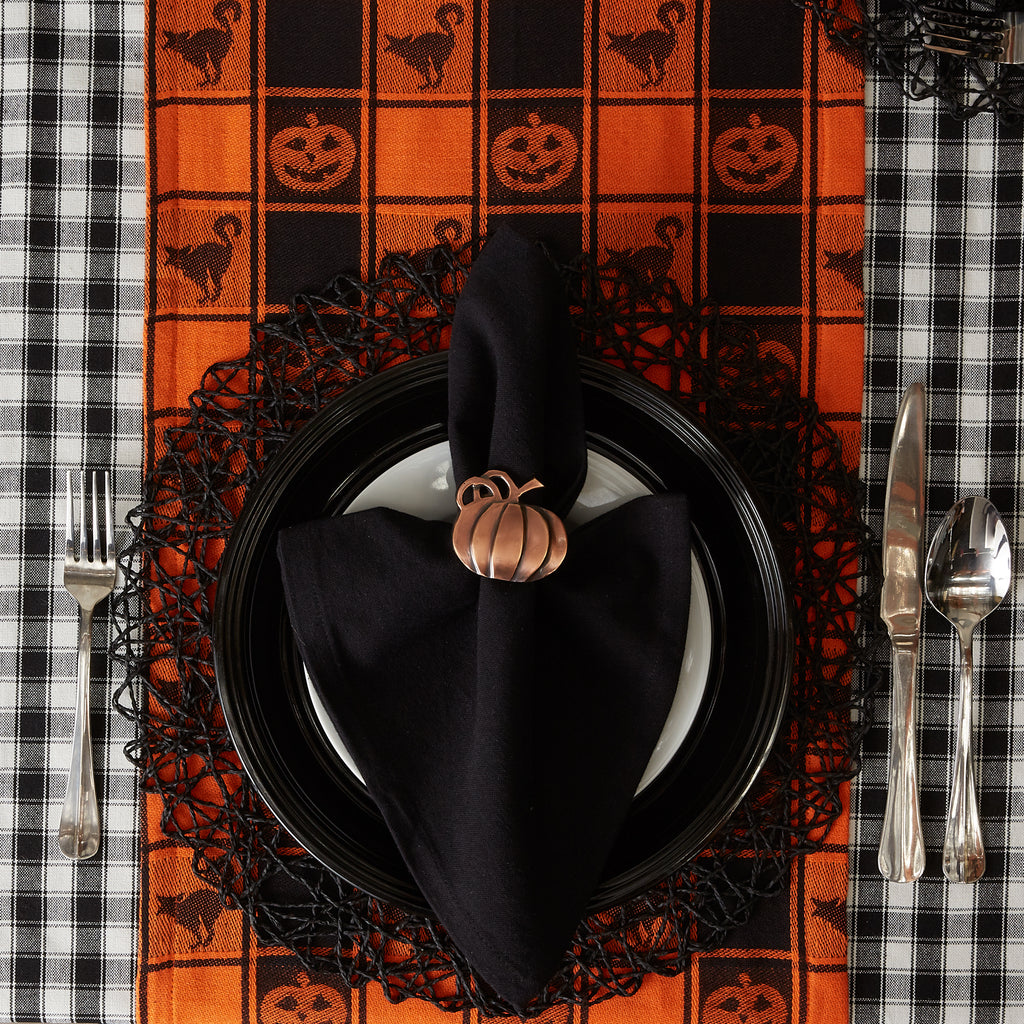 Halloween Woven Check Table Runner, 14x72"
