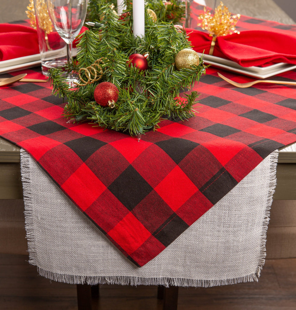 DII Red Buffalo Check Tablecloth