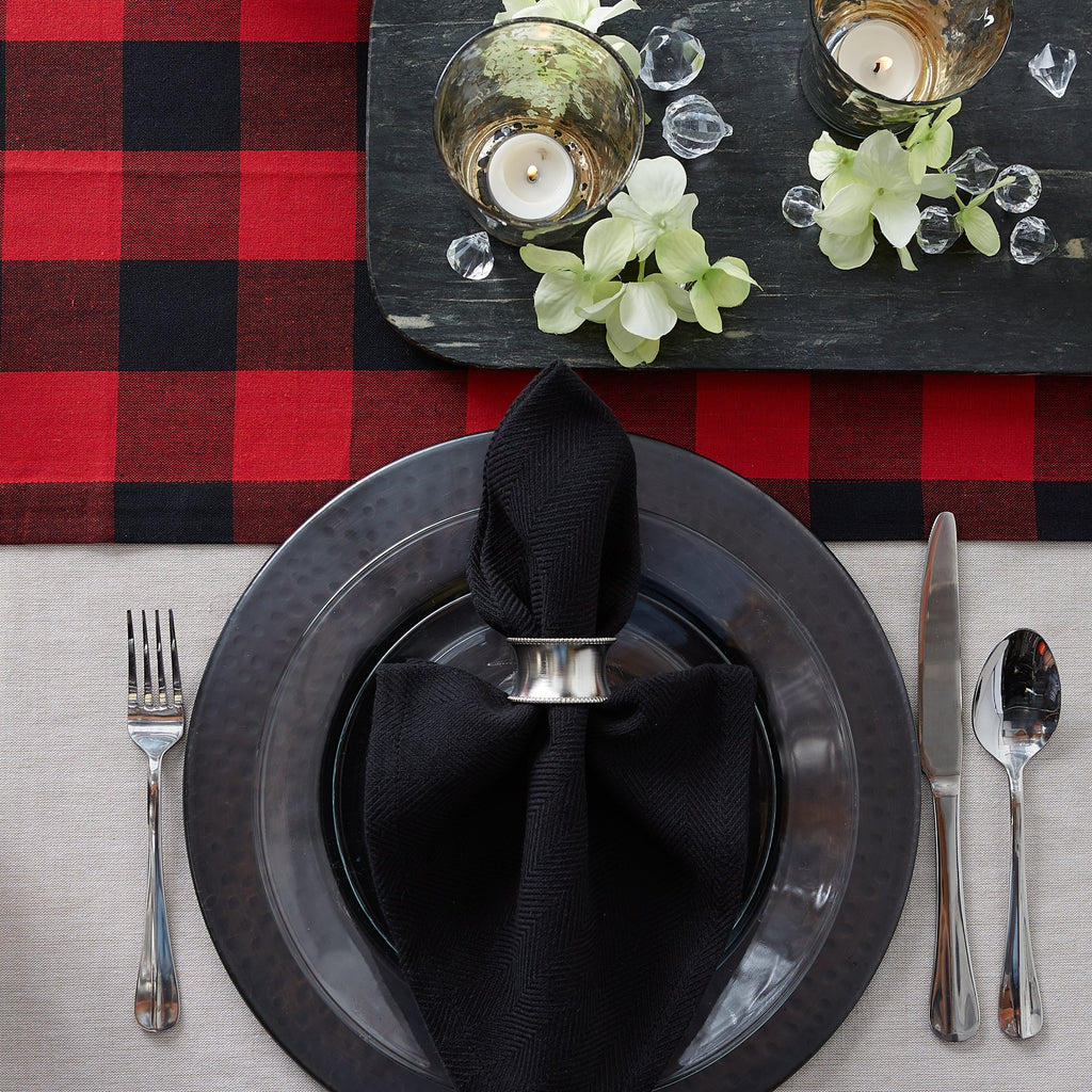 DII Red Buffalo Check Table Runner