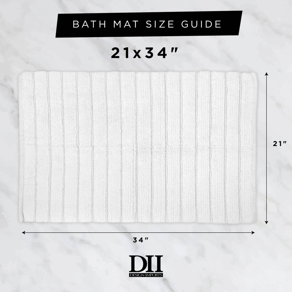 DII Blue Striped Microfiber Bath Mat