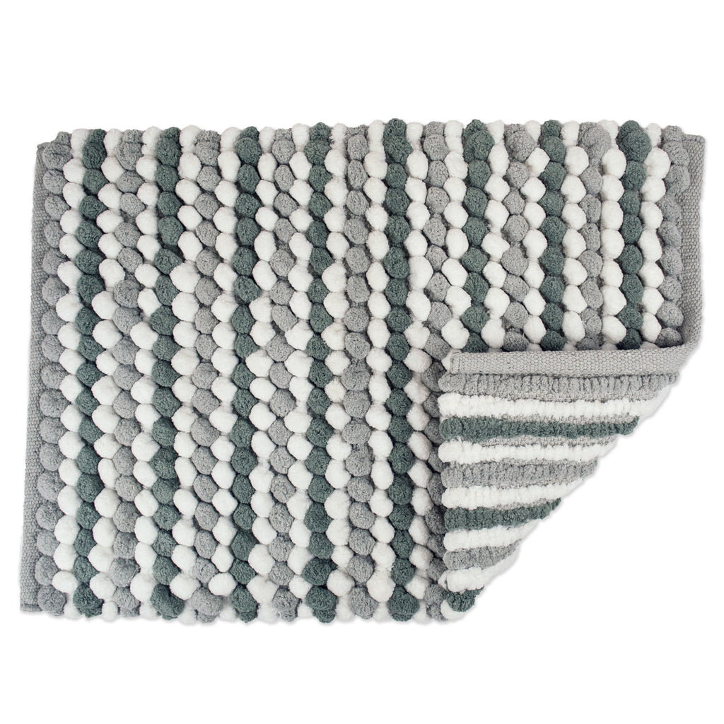 DII Gray Microfiber Stripe Bath Mat