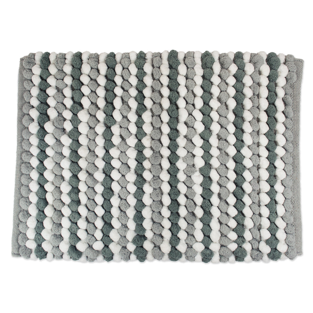 Gray Striped Microfiber Bath Mat 21x35
