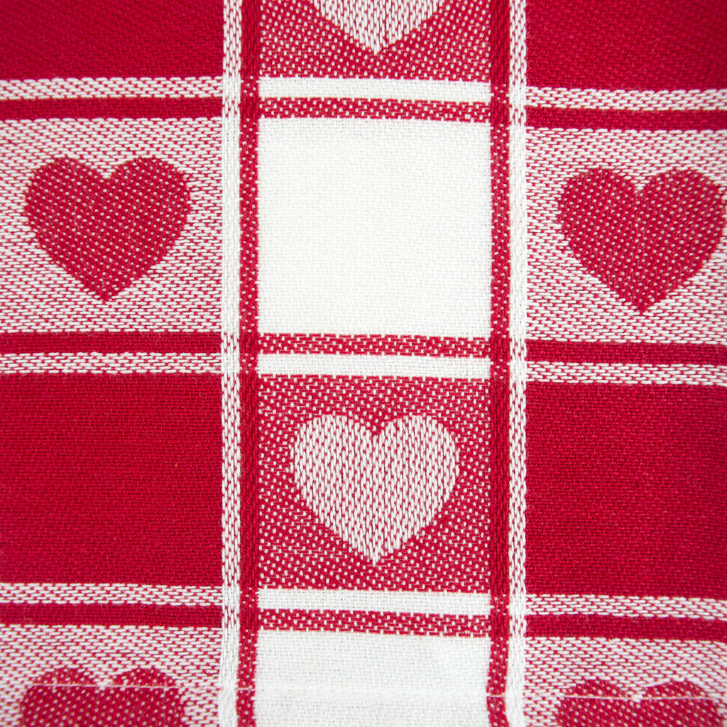 DII Hearts Woven Check Table Runner, 14x72"