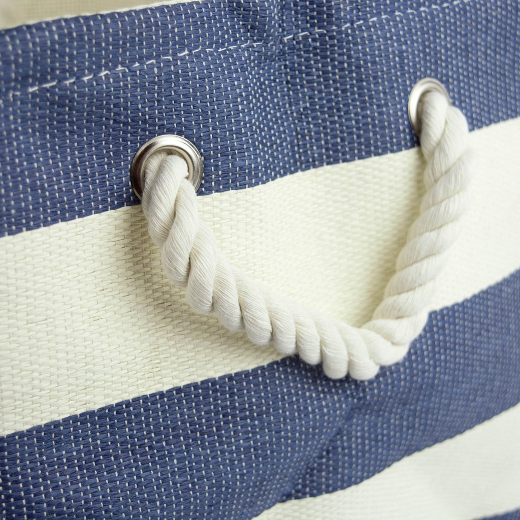DII Paper Bin Stripe Nautical Blue Rectangle Small
