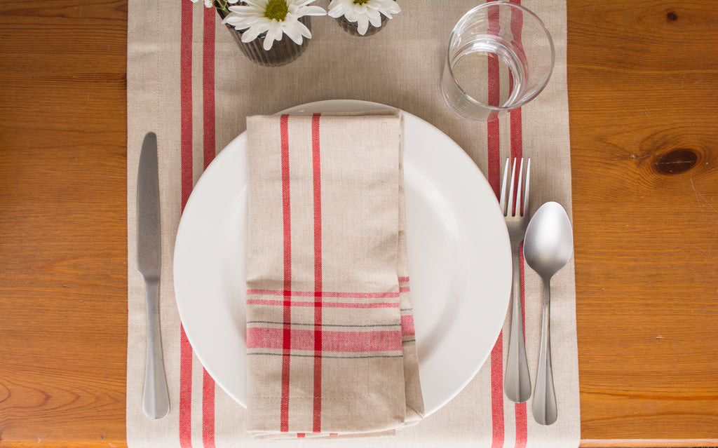 French Stripe Table Runner - Red
