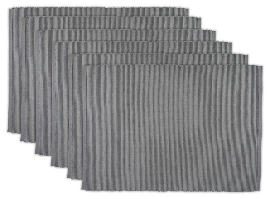 Gray Ribbed Placemat Set/6