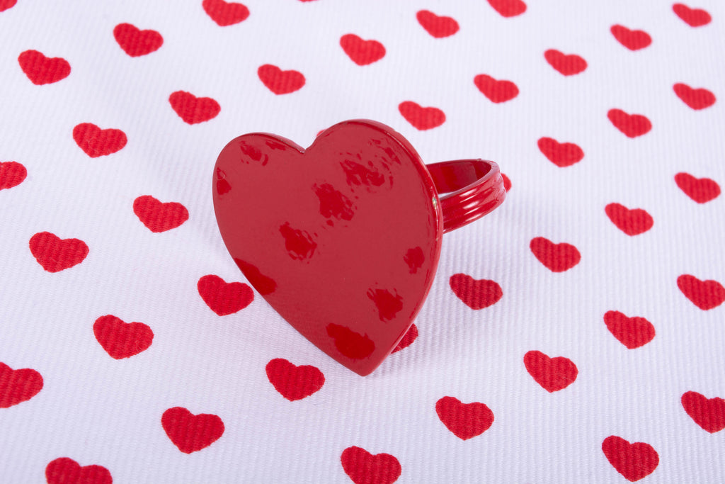 DII Red Heart Napkin Ring Set of 6