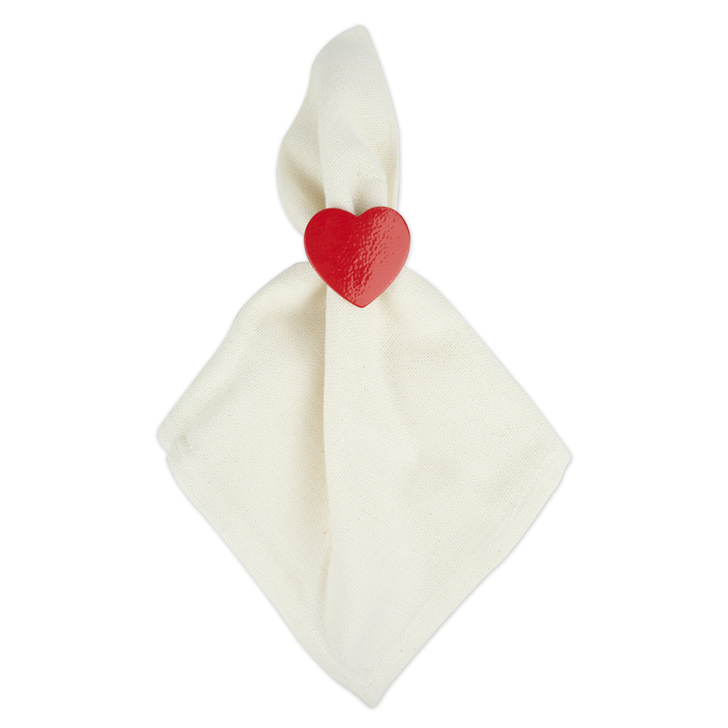 DII Red Heart Napkin Ring Set of 6