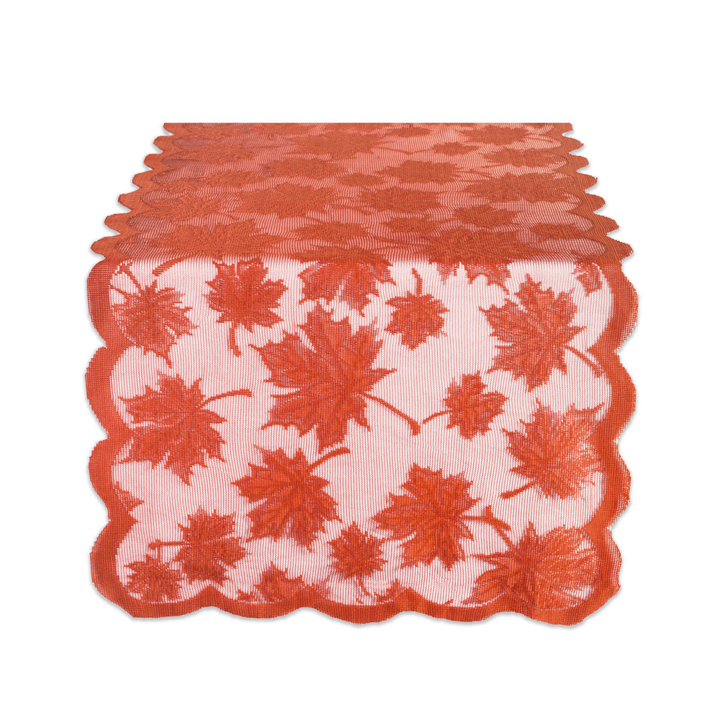 Spice Maple Leaf Lace Table Runner