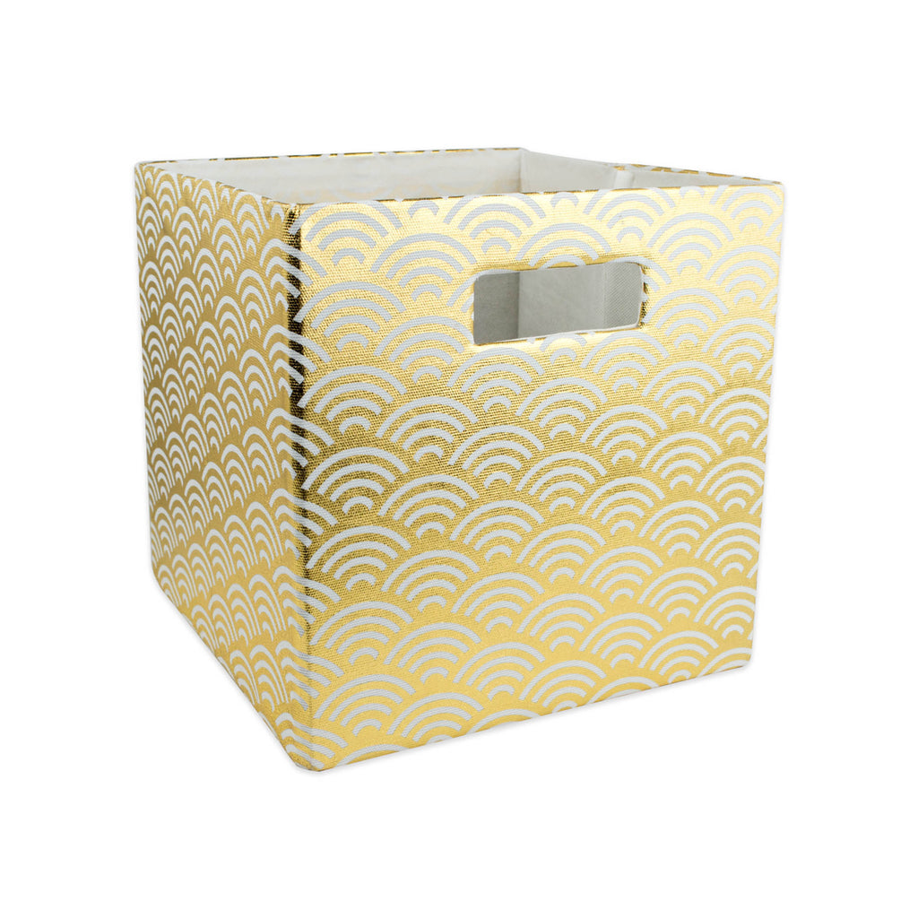 Polyester Cube Waves Gold Square 11x11x11