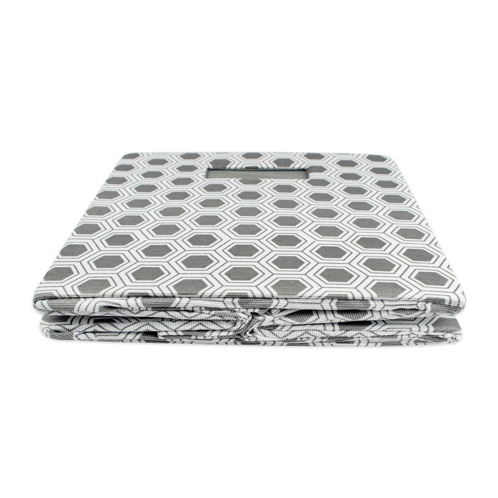 DII Polyester Cube Honeycomb Gray Square