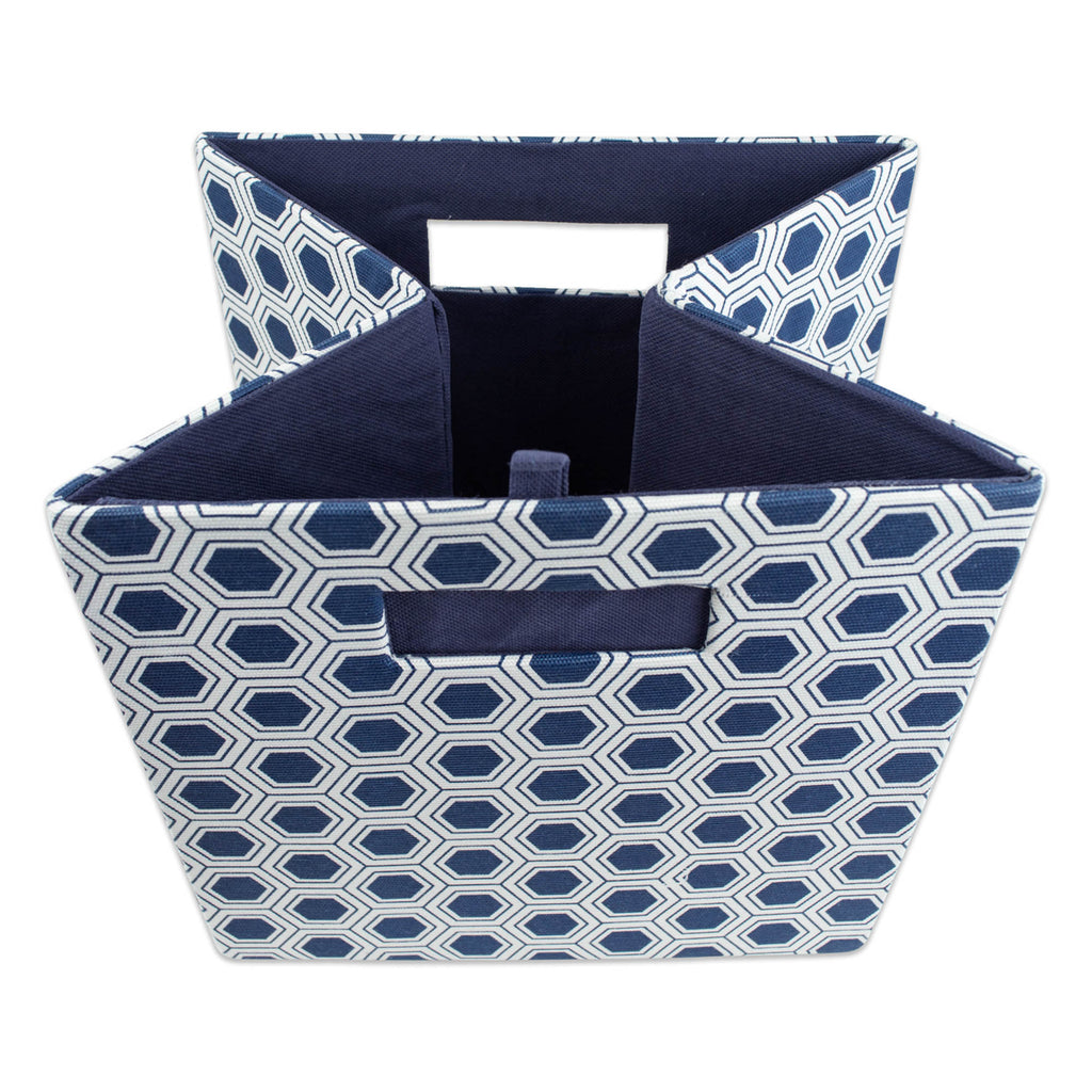DII Polyester Cube Honeycomb Nautical Blue Square