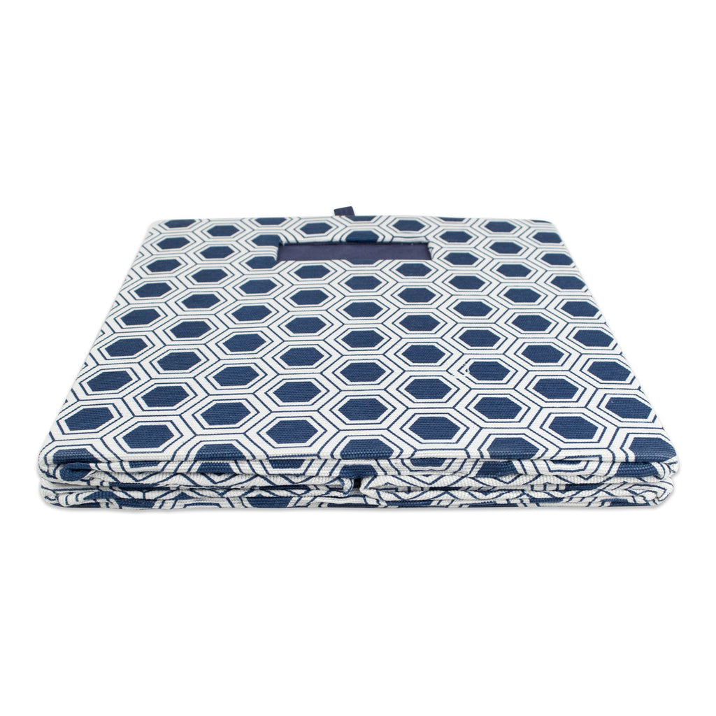 DII Polyester Cube Honeycomb Nautical Blue Square
