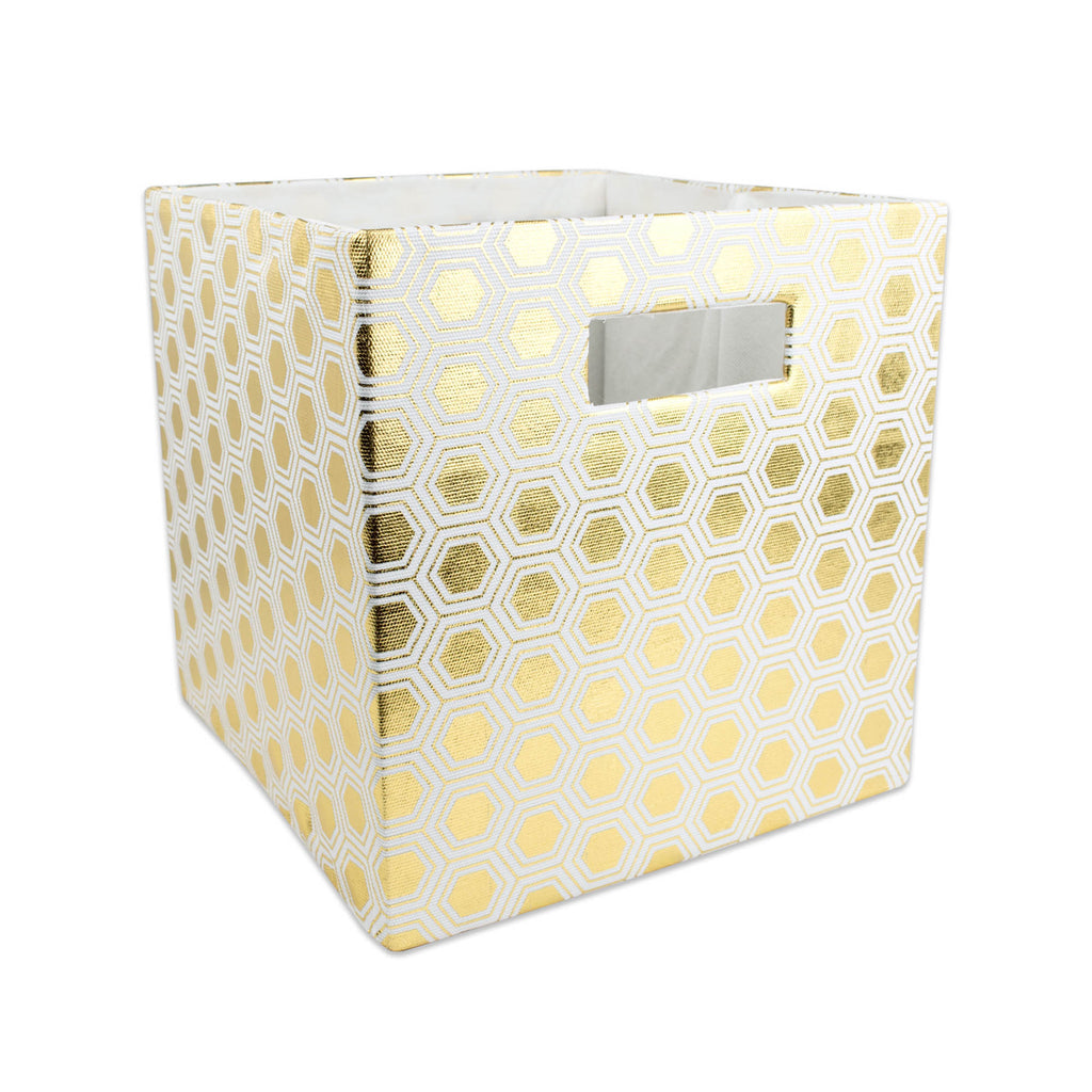 Polyester Cube Honeycomb Gold Square 11x11x11