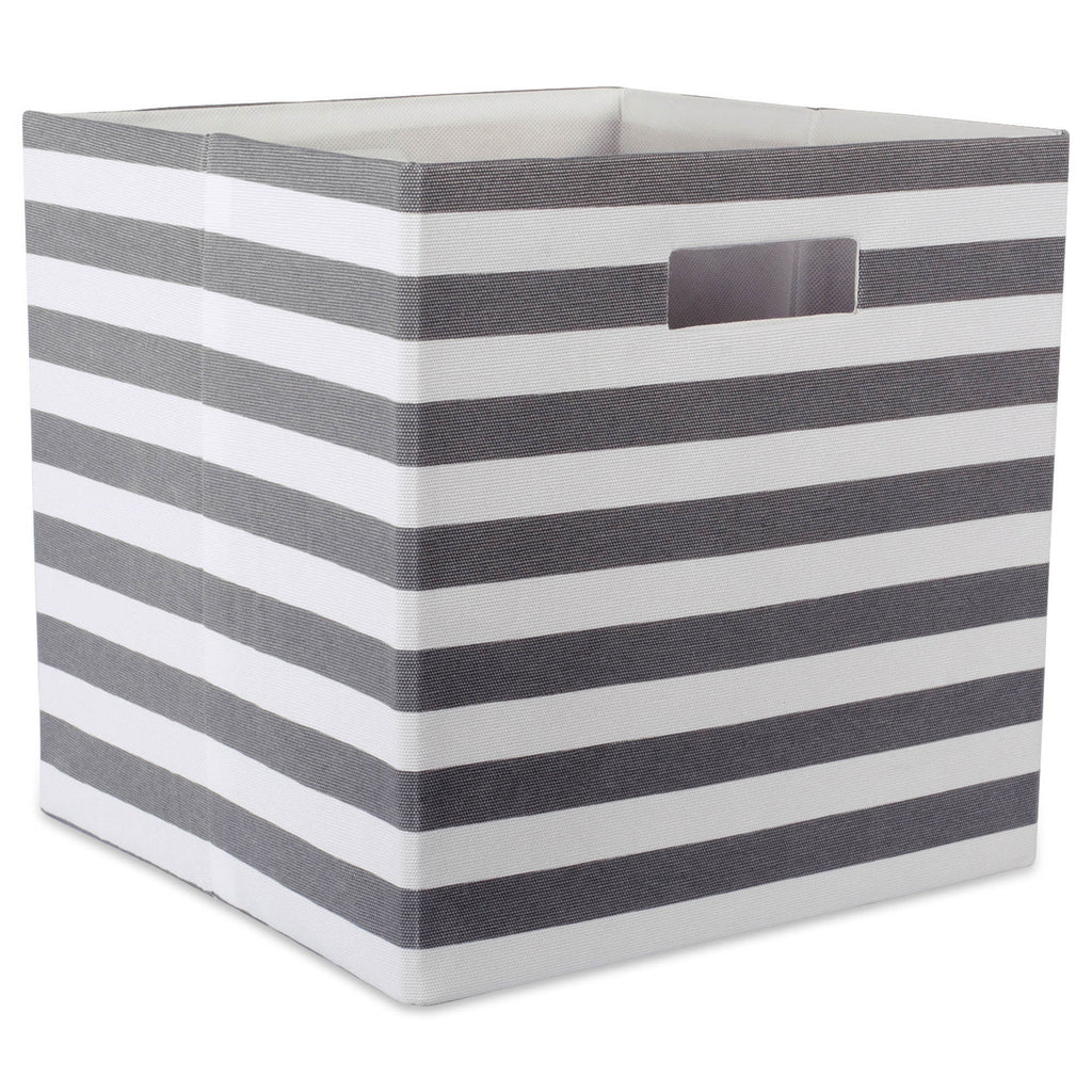 Polyester Cube Stripe Gray Square 11x11x11