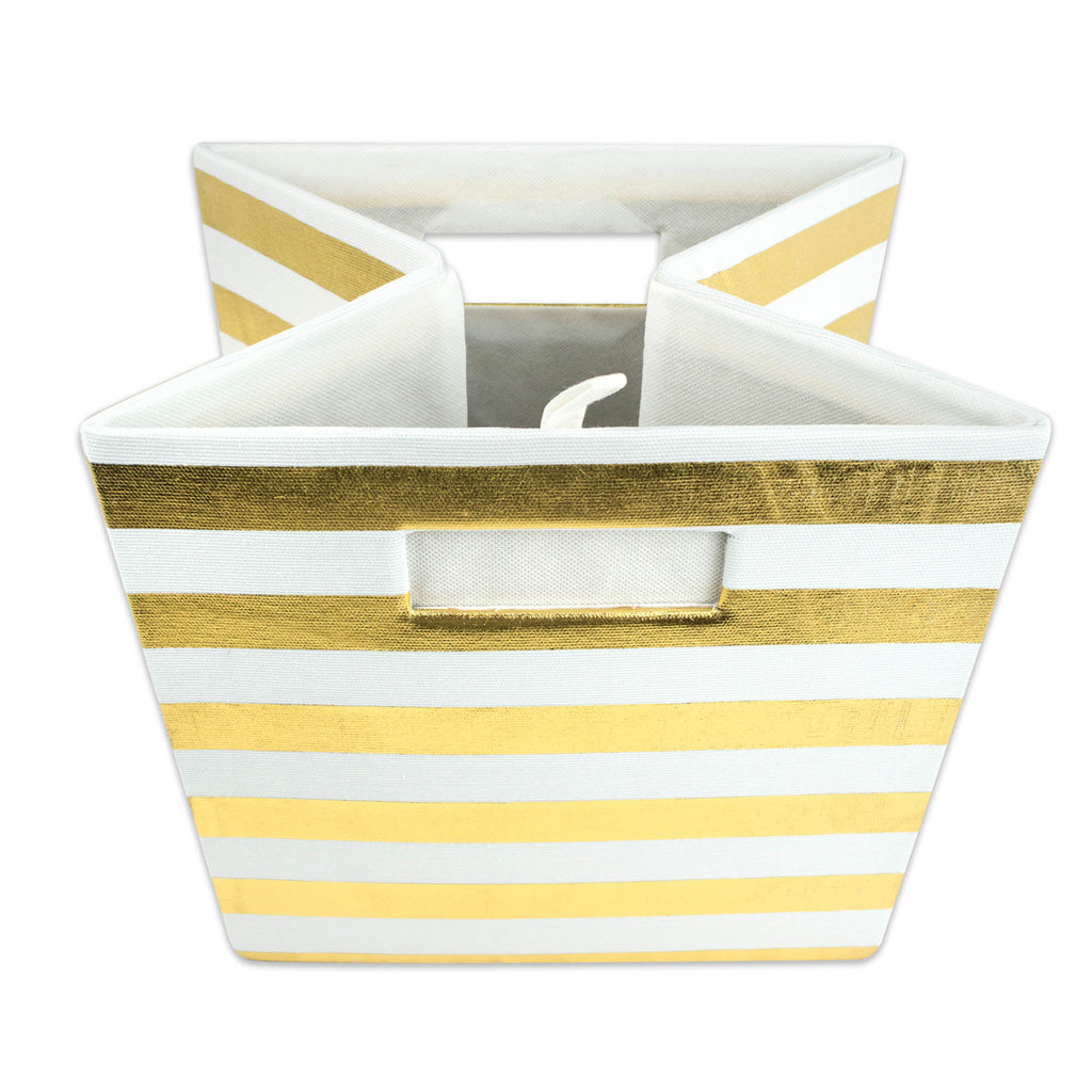 DII Polyester Cube Stripe Gold Square