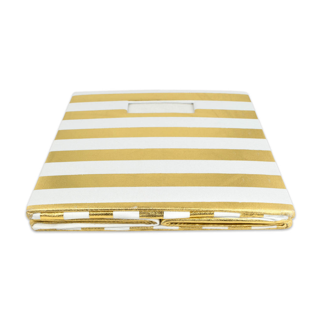 DII Polyester Cube Stripe Gold Square