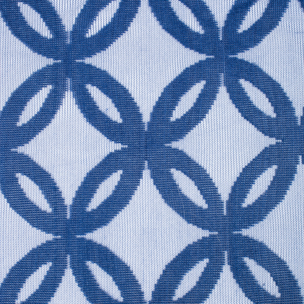 DII Nautical Blue Lace Lattice Window Curtain Set of 2