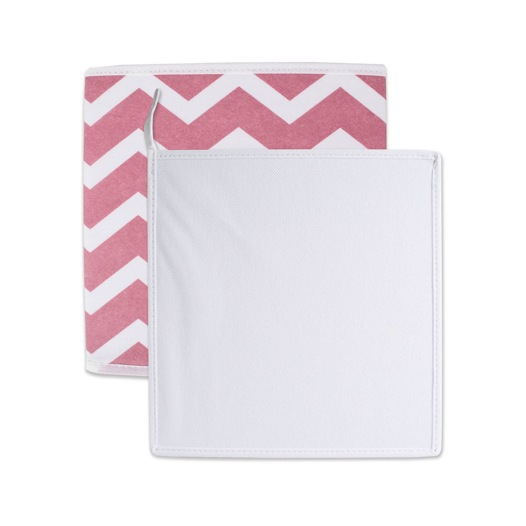 DII Nonwoven Polyester Cube Chevron Rose Square Set of 2