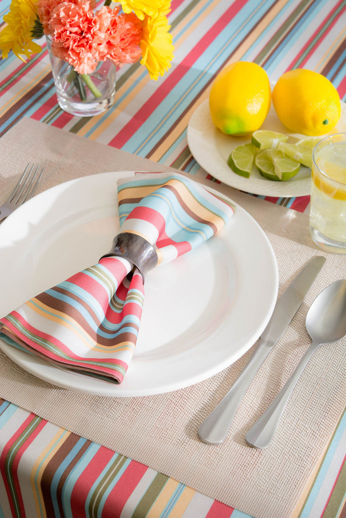 DII Summer Stripe Outdoor Tablecloth