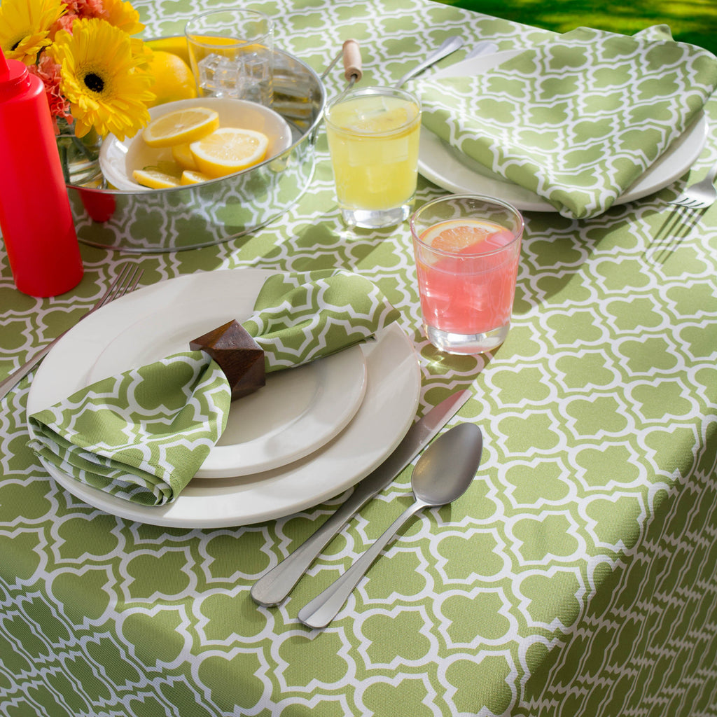 DII Green Lattice Outdoor Tablecloth