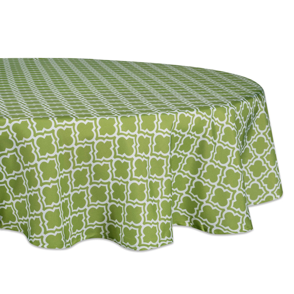 Green Lattice Outdoor Tablecloth 60 Round