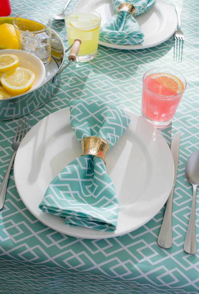 Aqua Diamond Outdoor Tablecloth