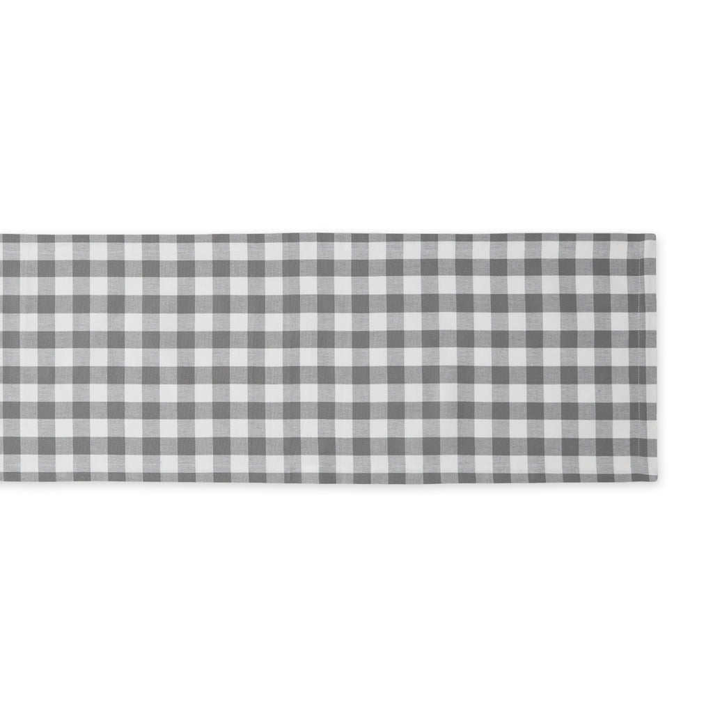 Gray/White Checkers Table Runner, 14x72"