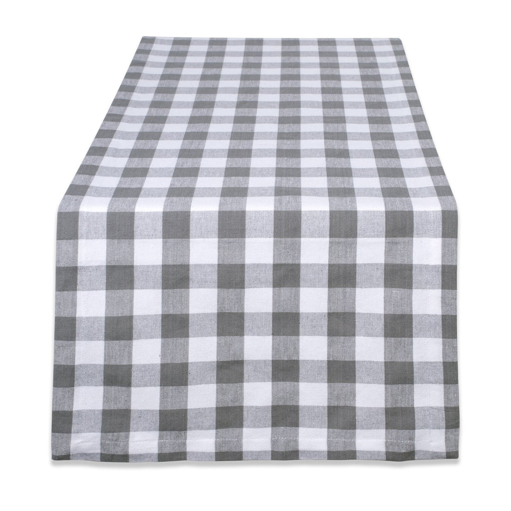 Gray/White Checkers Table Runner 14x72
