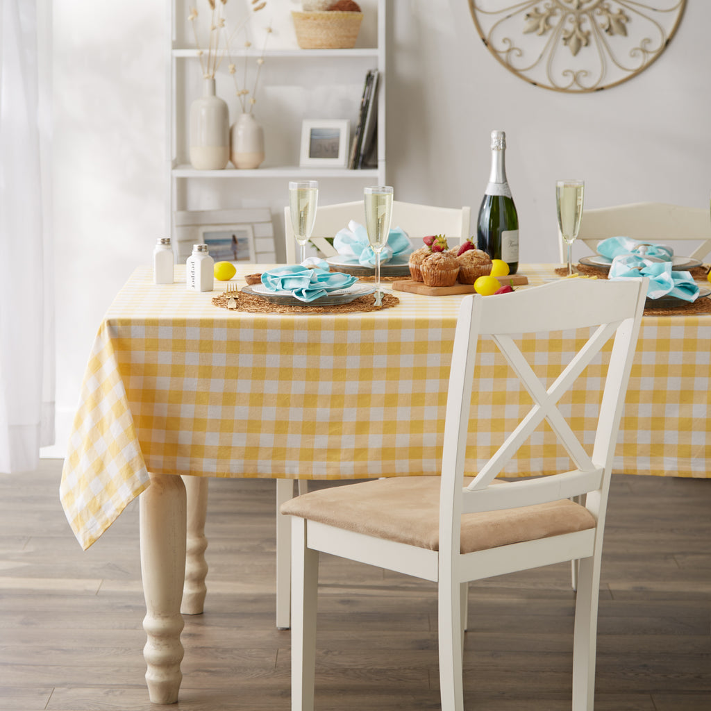 Yellow/White Checkers Tablecloth