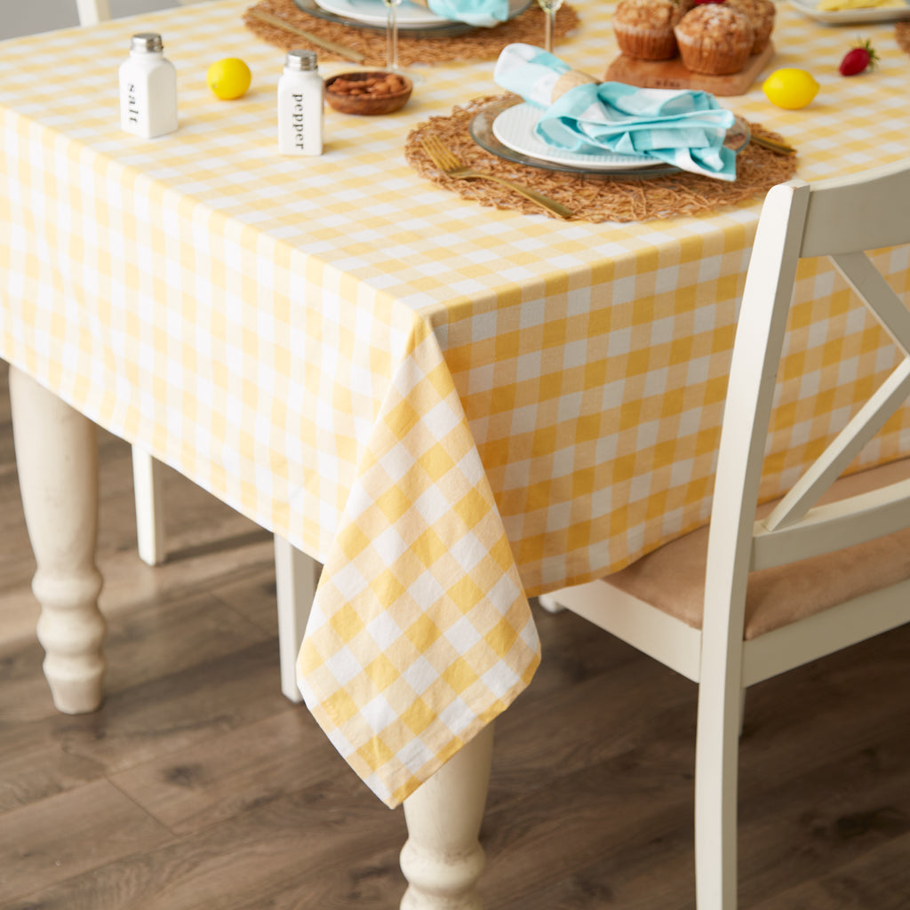 Yellow/White Checkers Tablecloth
