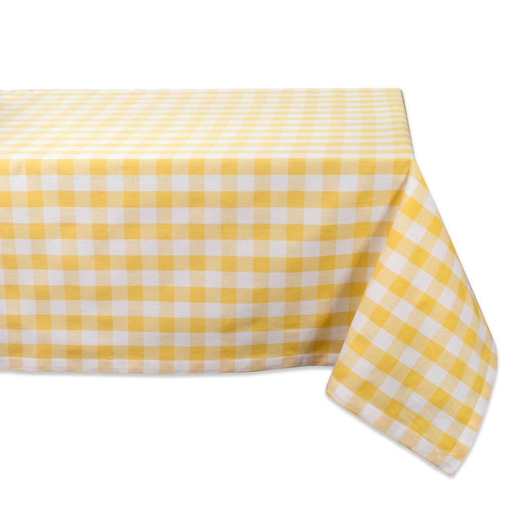 Yellow/White Checkers Tablecloth 52x52