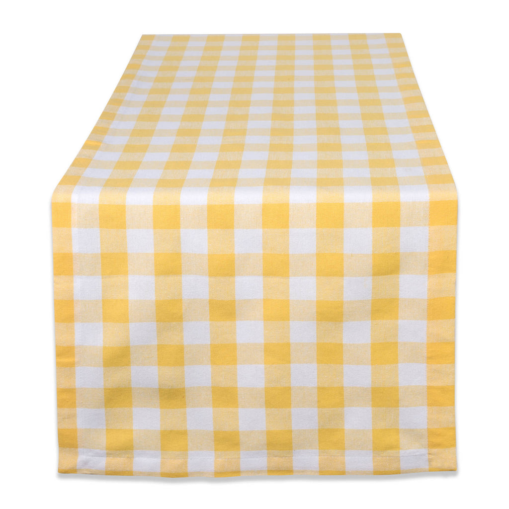 Yellow/White Checkers Table Runner 14x72