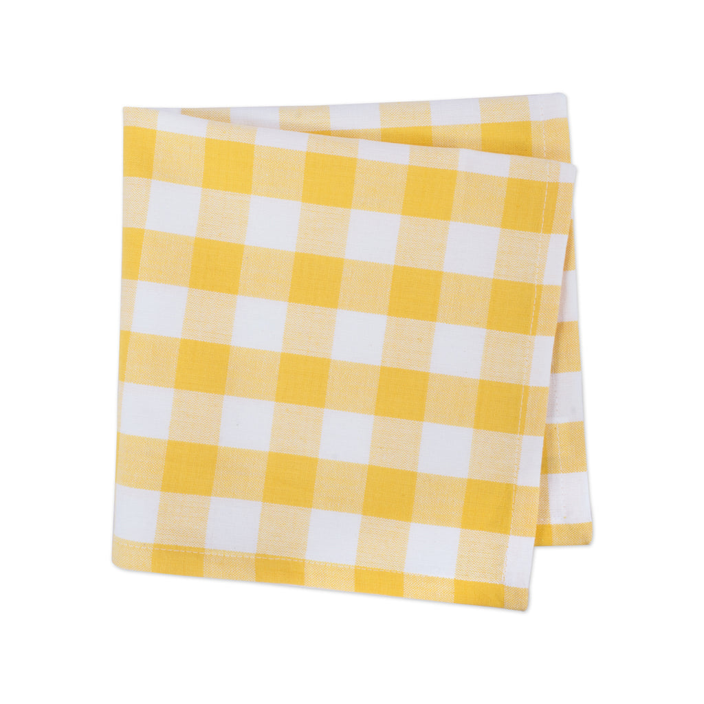 Yellow/White Checkers Napkin Set of 6