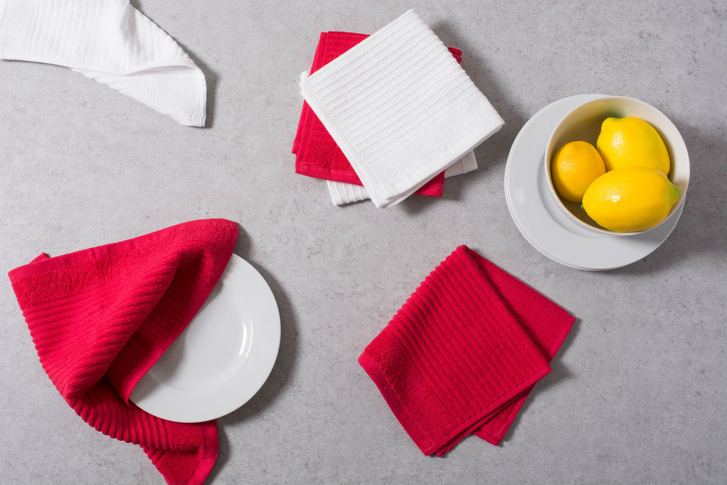 DII Tango Red Basic Chef Terry Dishcloth Set of 6