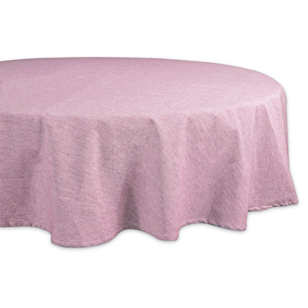 Rose Solid Chambray Tablecloth 70 Round